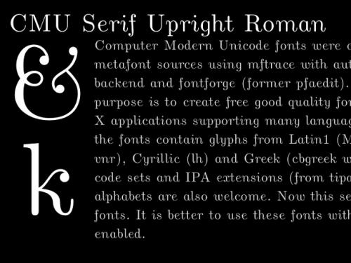 CMU Serif Roman Font Family  1