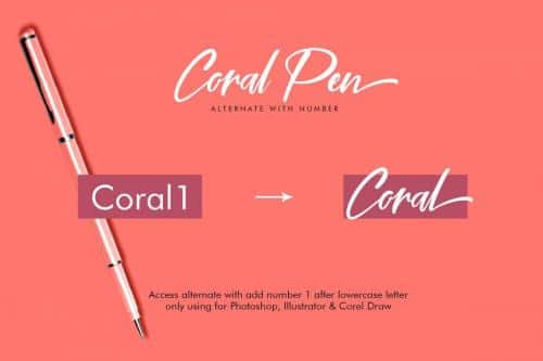 Coral Pen Font  4