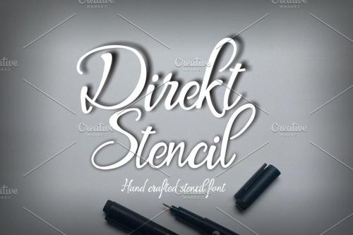 Direkt Stencil Handwritten Script Font