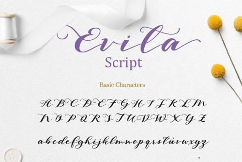Evita Script Font Free 9