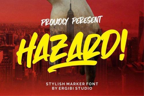 Hazard Stylish Marker Font  10