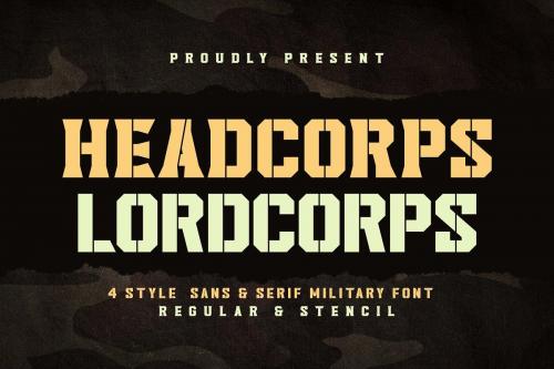 Headcorps  Lordcorps Display Military Font