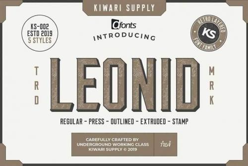 Leonid Retro Layered Font Pack