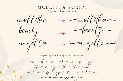 Mollitha Modern Calligraphy Font 7
