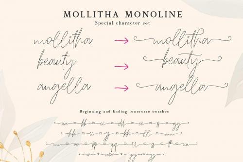 Mollitha Modern Calligraphy Font 8