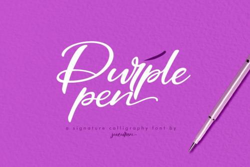Purple Pen Script Font 1