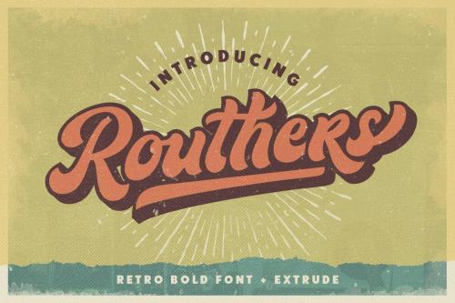Routhers Retro Bold Script Font