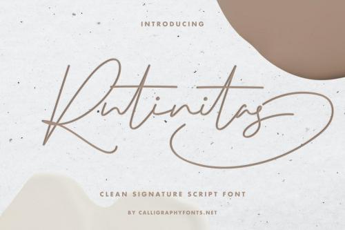 Rutinitas Signature Script Font 5