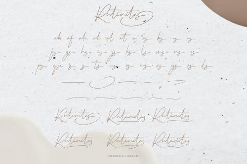Rutinitas Signature Script Font 8