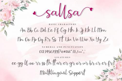 Sallsa Modern Calligraphy Script Font 10