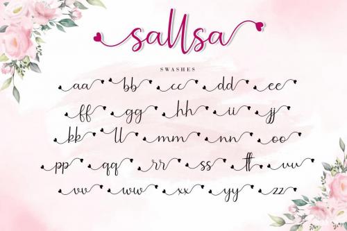 Sallsa Modern Calligraphy Script Font 11
