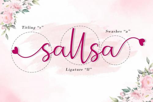 Sallsa Modern Calligraphy Script Font 9