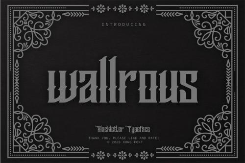 Wallrous Blackletter Tattoo Typeface