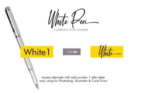 White Pen Script Font  4
