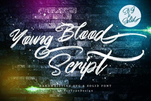 Young Blood SVG and Solid Script Font