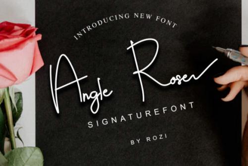 Angle Rose Signature Font 1