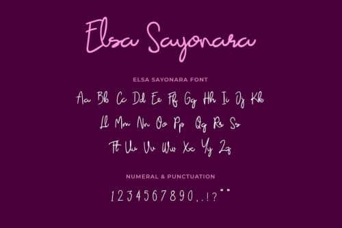 Elsa Sayonara Font 3