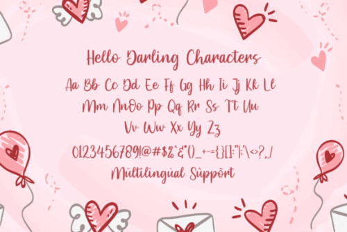 Hello Darling Script Font  8