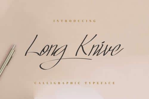 Long Knive Calligraphy Font 1