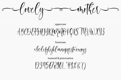Lovely Mother Calligraphy Script Font 7