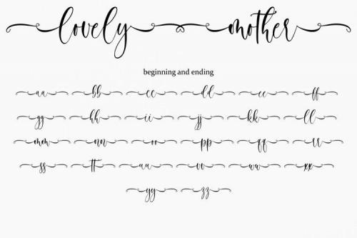Lovely Mother Calligraphy Script Font 8