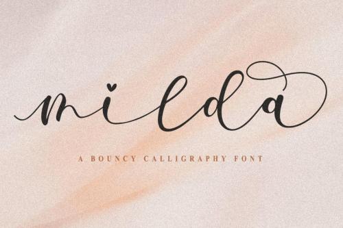 Milda Bouncy Calligraphy Script Font 1
