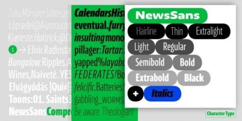 NewsSans Compressed Font 3