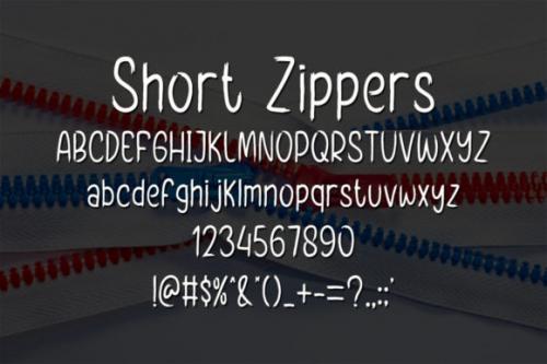 Short Zippers Font 4