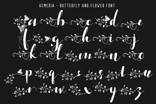 Acmedia Butterflies and Flowers Font 5