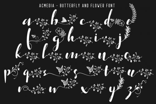 Acmedia Butterflies and Flowers Font 6