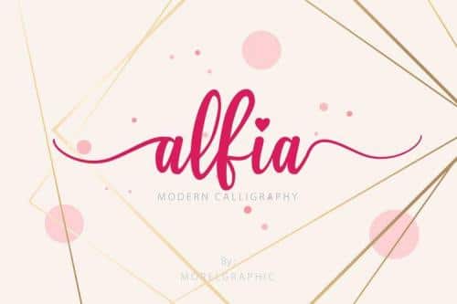 Alfia Calligraphy Font