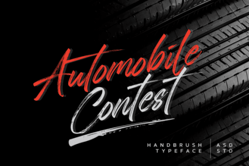 Automobile Contest Brush Font 11