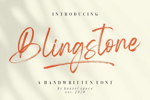 Blingstone Brush Font 1