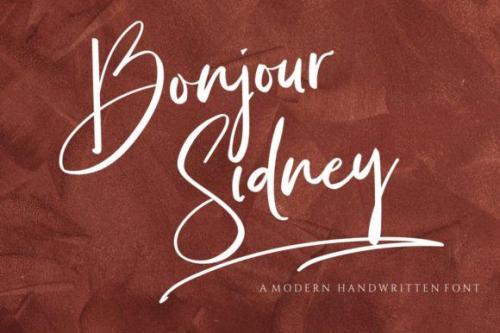 Bonjour Sidney Calligraphy Font 1