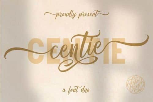 Centie Calligraphy Font Duo