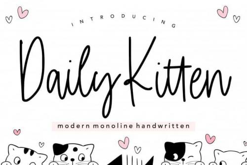 Daily Kitten Handwritten Font
