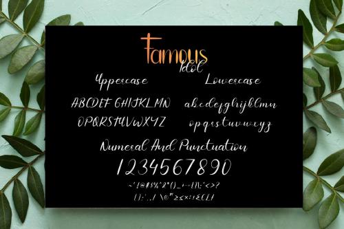 Famous Idol Script Font 7