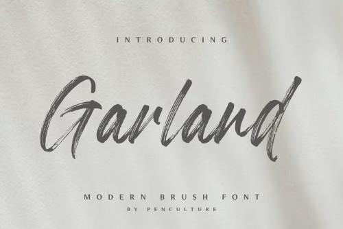 Garland Brush Font 1