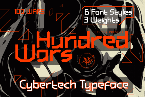 Hundred Wars Cyber Tech Typeface 1