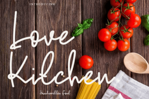 Love Kitchen Handwritten Font 1
