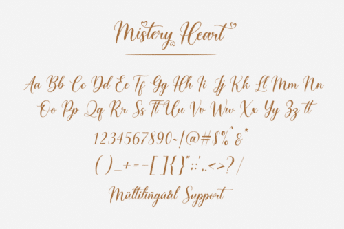 Mistery Heart Calligraphy Font 15