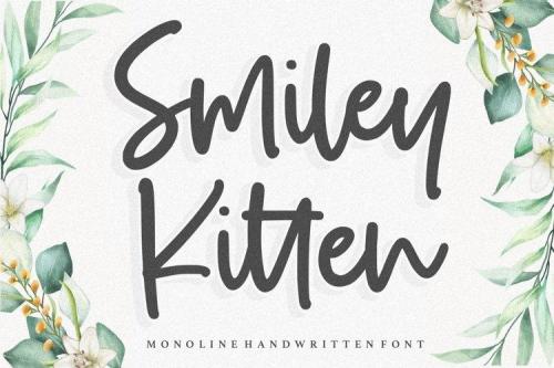 Smiley Kitten Monoline Handwritten Font
