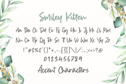 Smiley Kitten Monoline Handwritten Font 5