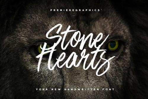 Stone Hearts Brush Font 1