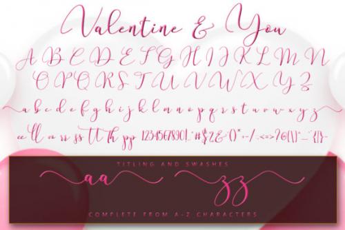 Valentine  You Calligraphy Font 11