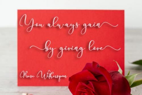 Valentine  You Calligraphy Font 3