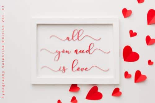 Valentine  You Calligraphy Font 6