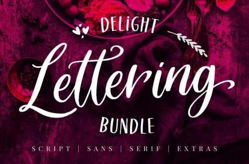 Delight Lettering Bundle Font 1