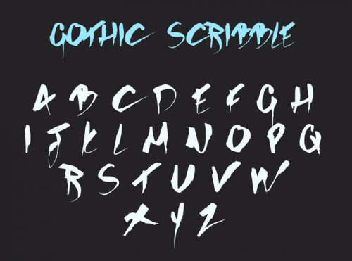 Gothic Scribble Font 1