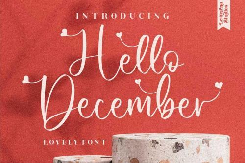 Hello December Calligraphy Font 1